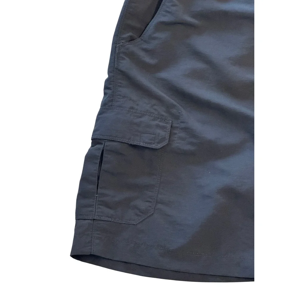 The North Face Mens LARGE Dark Gray Cargo Shorts‎ Hiking Outdoors Elastic Waist